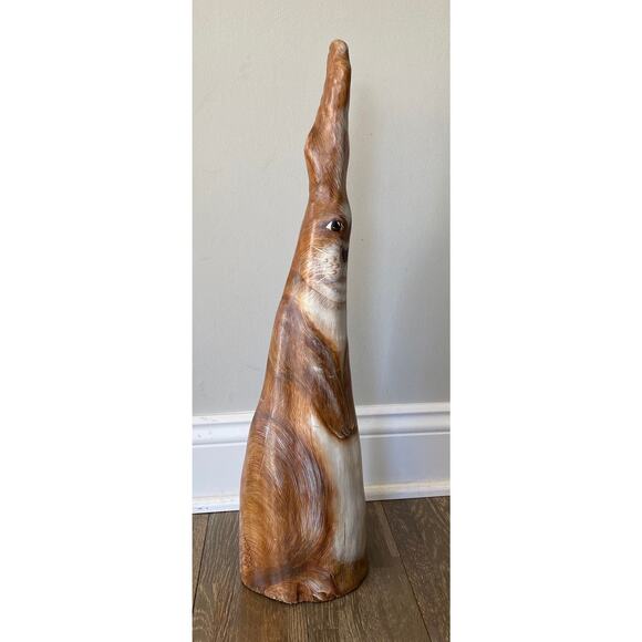 Handpainted 2ft Wooden Rabbit Statue - Picture 3 of 8